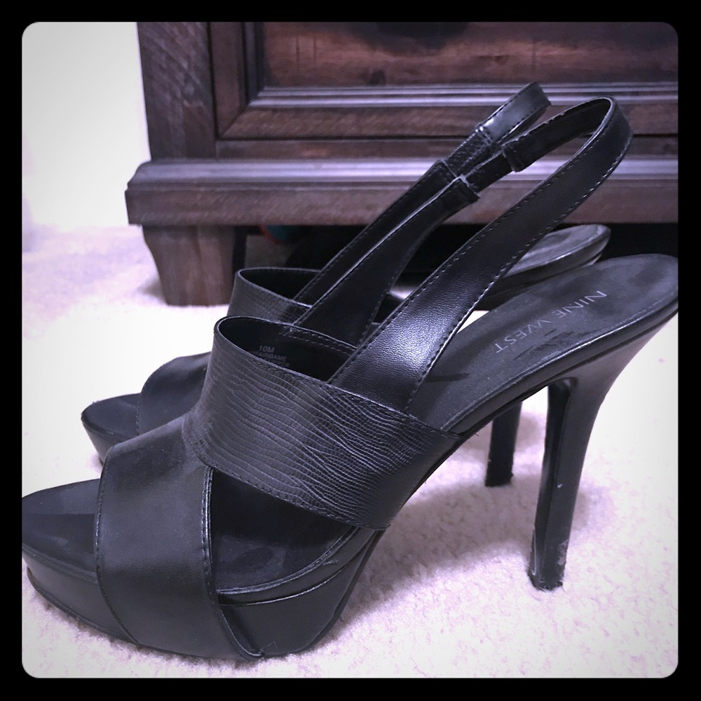 Nine West sling backs black heels